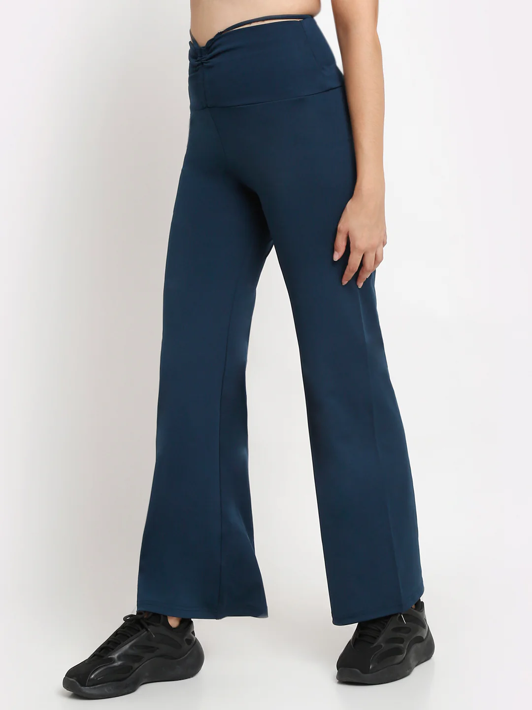 Blue high waist tie up flared trouser - Image 6