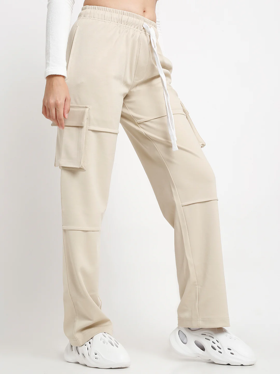 Beige Utility Cargo Pants - Image 3