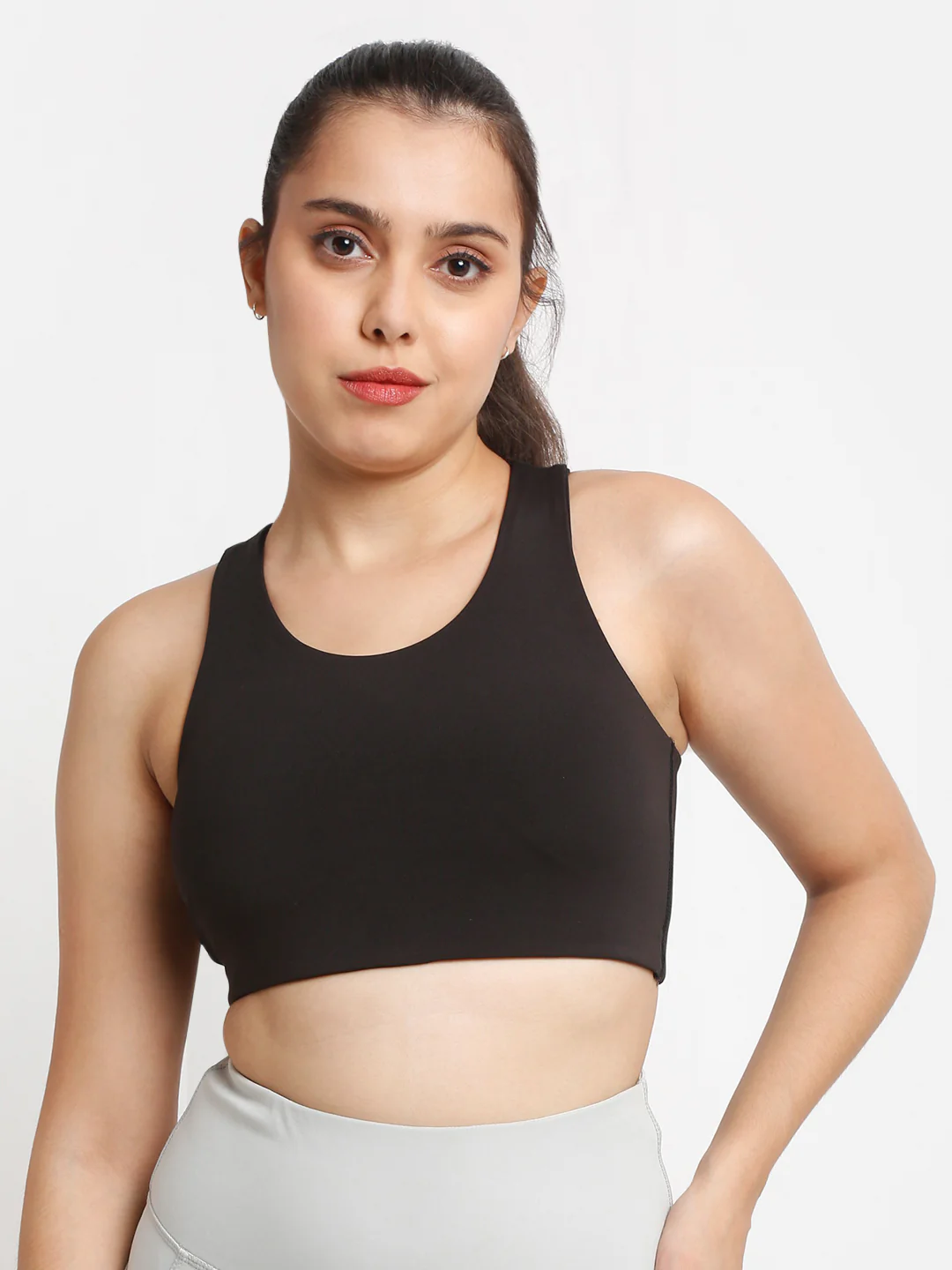 Black Essential Racerback Sports Bra - Image 4