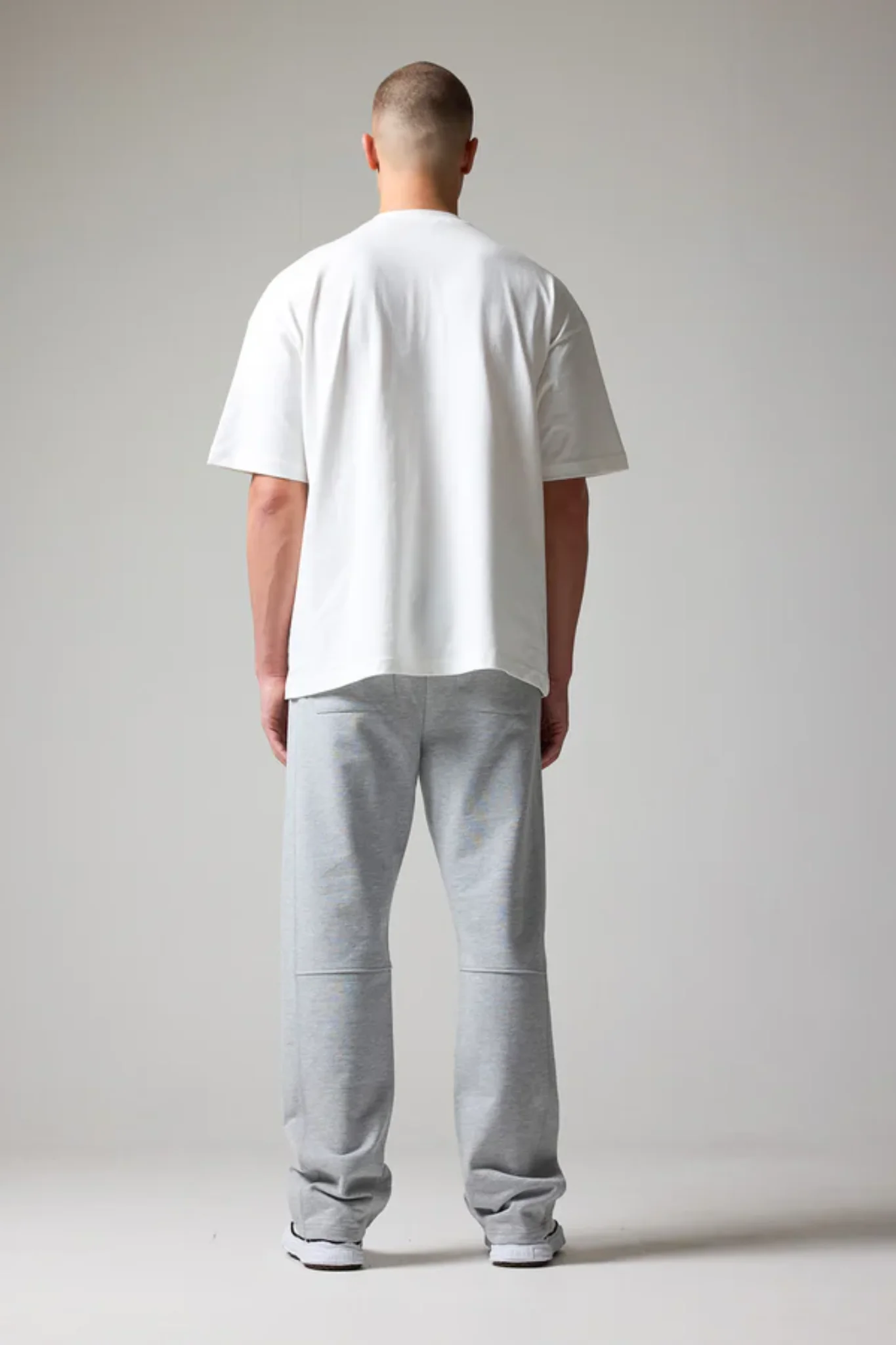 Grey Melange Open Hem Jogger - Image 6