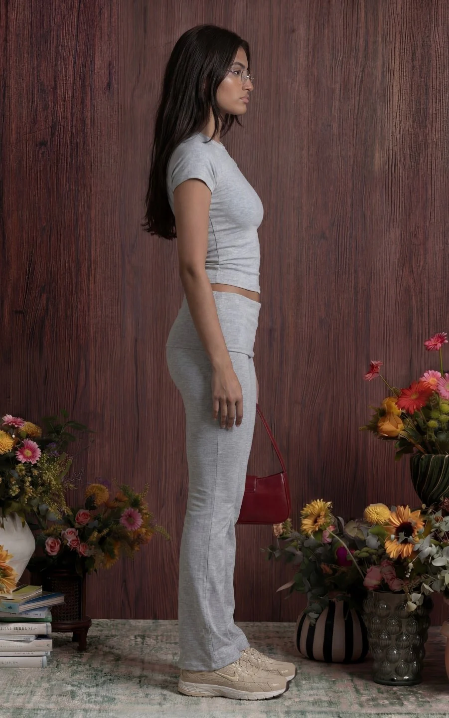Soft Lounge Fold Over Pant And Raglan Top - Image 2