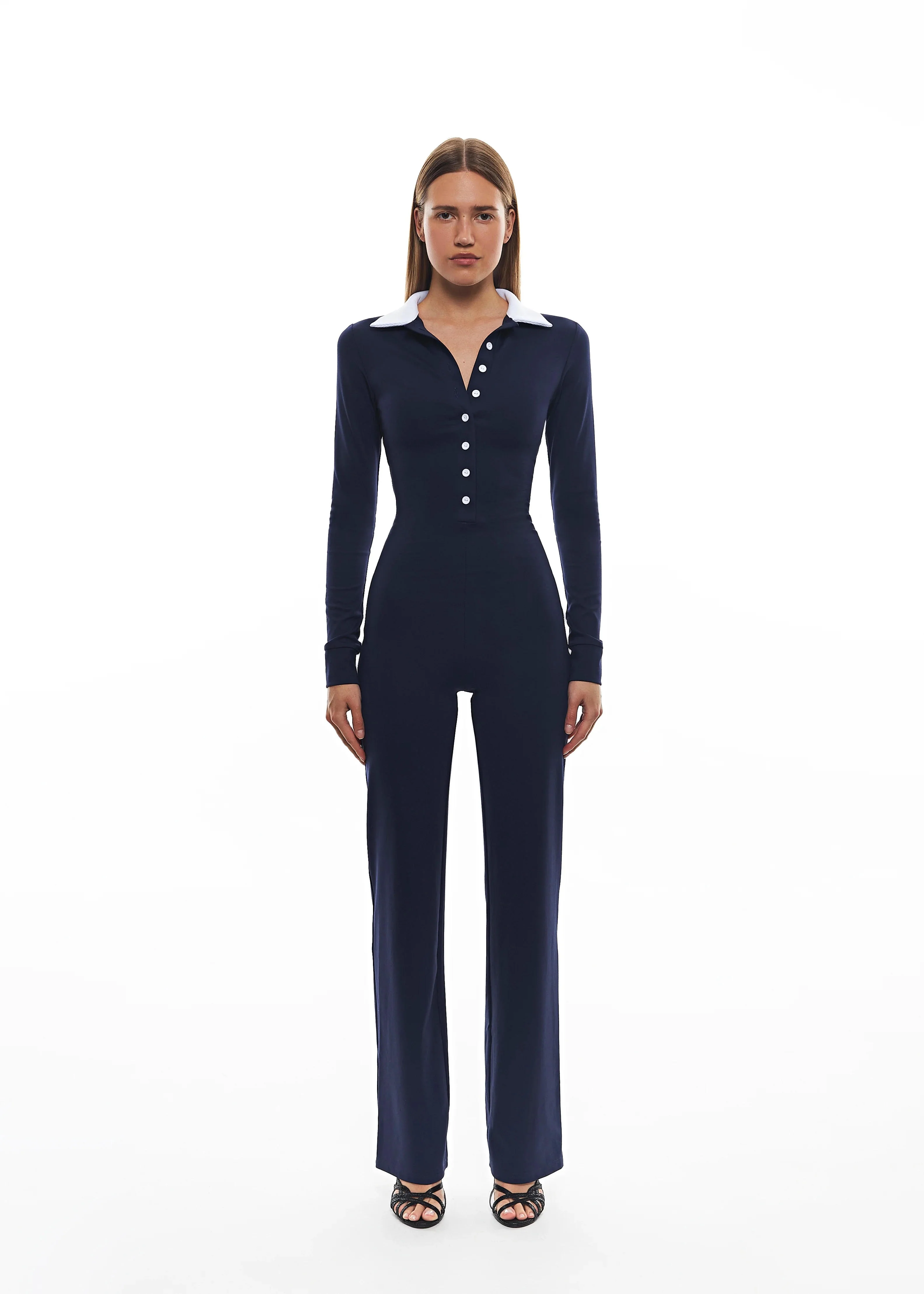 White Collar Catsuit - Image 4