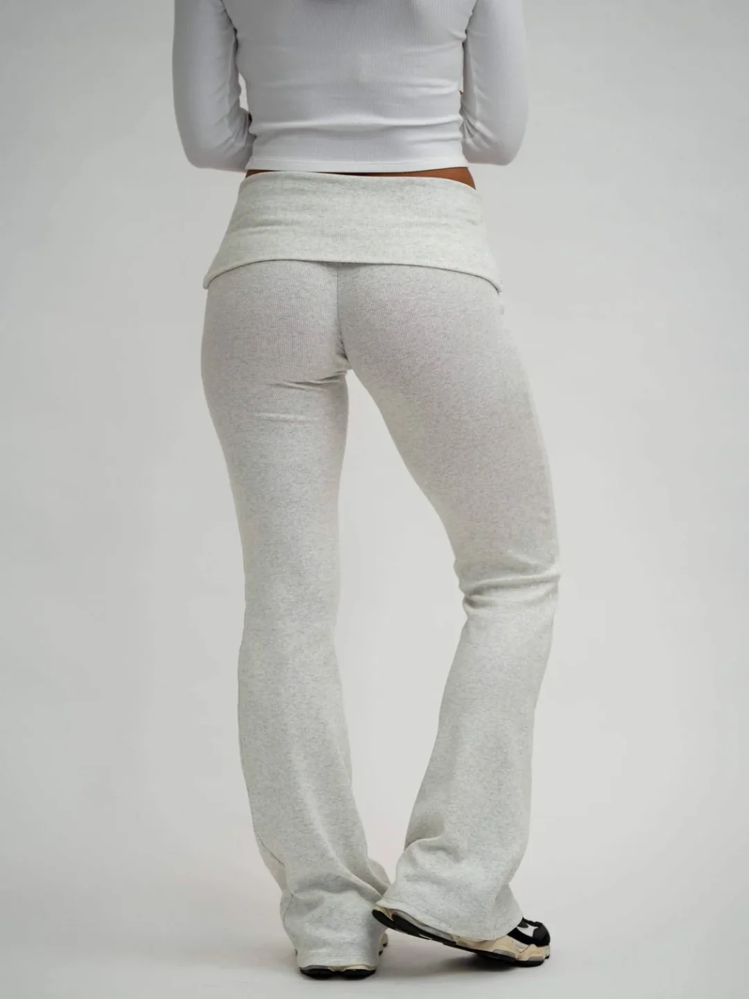 White Rib Top & Fold Over Pants - Image 5
