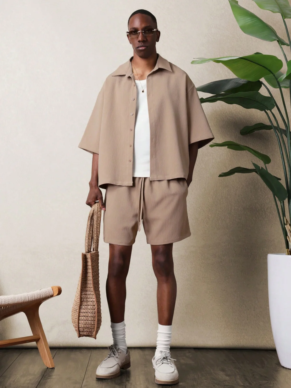Yate Textured Button Down Shirt And Shorts Set (Pre-Launch) - Image 6